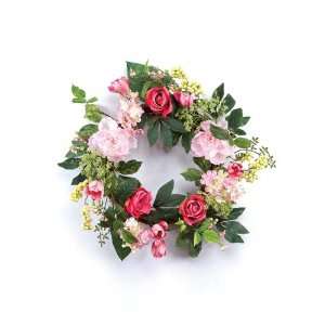   Silk Pink Peony/Hydrangea/Rose Floral Wreaths 18
