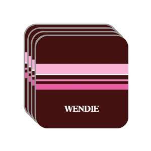 Personal Name Gift   WENDIE Set of 4 Mini Mousepad Coasters (pink 