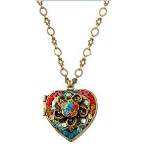 Vintage Looking Michal Negrin Delicate Heart Locket Pendant Decorated 