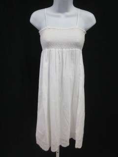 CALYPSO ENFANT White Smocked Sleeveless Dress Sz 12  