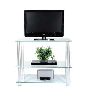 RTA Home And Office 42 Extra Tall Glass and Aluminum TV Stand at 