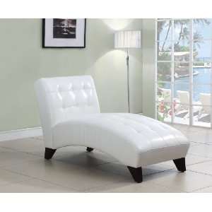  Acme 15037A Anna Polyurethane Lounge Chaise, White