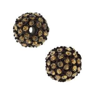  Beadelle Crystal 10mm Round Pave Bead   Chocolate Brown 