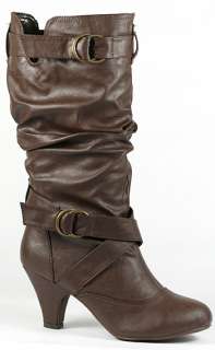 Brown Round Toe Fashion Mid Calf Boots 9 us Classified Floyee s  