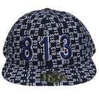 Ace Caps TAMPA 813 NAVY WHITE FLAT BILL FITTED CAP HAT MEDIUM