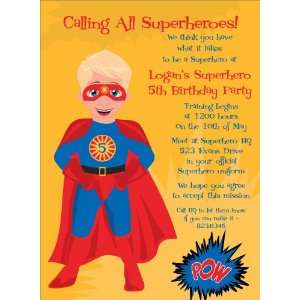 com Noteworthy Collections   Invitations (Super Hero Blonde) Health 