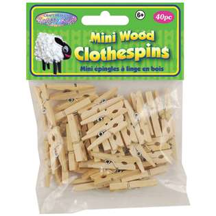 American Classics Corp Natural Mini Clothespins, 40 Pack 