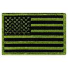 Iron On Patch AMERICAN FLAG   CAMO GREEN
