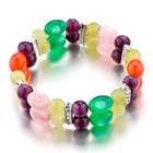 Pugster April Birthstone Colorful Round Murano Glass Bracelets