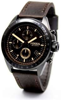 Brand New Fossil Brown Leather Strap Steel Case Chronograph Mens Watch 