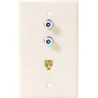 Steren 2.5GHz Dual F Connector and Single Phone Wall Plate