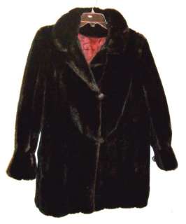 Hillmoor NY/Tissavel France Faux Fur Mink Coat Size L/XL  