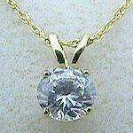 00 CARAT BRILLIANT ROUND SOLITAIRE PENDANT WITH CHAIN SOLID 14K GOLD 