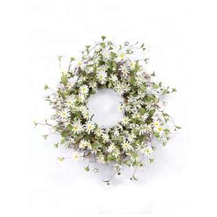 Pack of 2 Farm Fresh Decorative Artificial Silk White Daisy Wreaths 23 