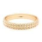 Trifari Crystal 3 Row Bangle Bracelet   Gold