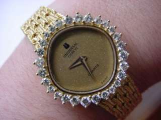 Ladies Vintage Universal Geneve 18k Gold Diamond Watch  