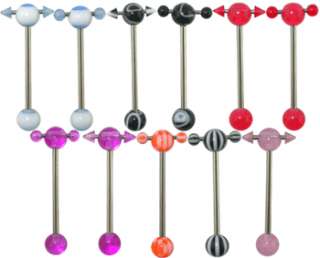Body Jewelry 50Pcs Mix Steel UV Tongue Ring Barbells  
