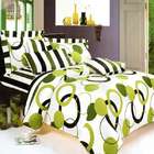 Blancho Bedding [Artistic Green] Luxury 4PC Mini Bed In A Bag Combo 