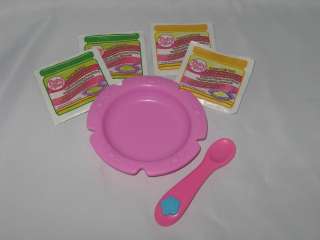   Baby Alive Pretend Doll Pink Food Bowl Dish Spoon Toy Piece  