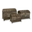 CC Home Furnishings Set of 3 Elaborate Lattict Work Decorative Metal 