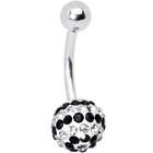 body candy striped black austrian crystal evolution belly ring