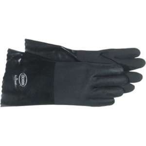 Jersey Lined Black PVC Coated Gloves   14 full coated black pvc wet 