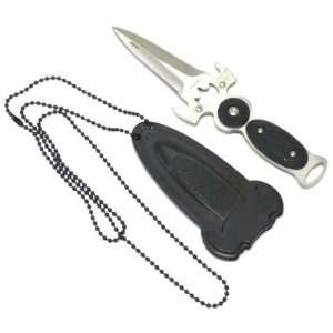  6 Double Edge Neck Boot Knife with Sheath and Chain 