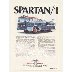  1976 American LaFrance Spartan/1 Fire Truck Print Ad 