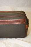 LONGCHAMP FRANCE MADE CANVAS/ LEATHER TRAVEL TOP ZIP TOILETRY TRAVEL 
