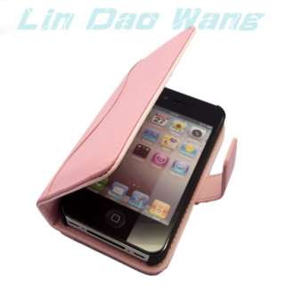 BOOK GENUINE LEATHER CASE POUCH FOR Apple iPhone 4 4G  