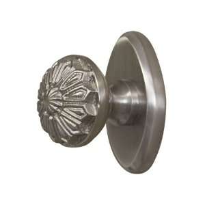   Knob with 2 Oval Base Plate   Brushed Nickel