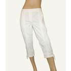 Eileen Fisher Womens Size 6P Crop Capri Cargo Pants White