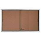   Enclosed Bulletin Board Cork Aluminum Frame   Clear Satin Anodized