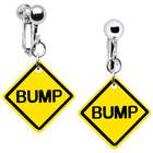 Body Candy Yellow Bump Warning Sign Clip Earrings