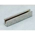 Budd Leather Covered Crystal Business Card Stand   Color Topaz