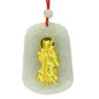 Necklaces Natural Jade Agate 24k Gold Zodiac Guan Yu Necklace