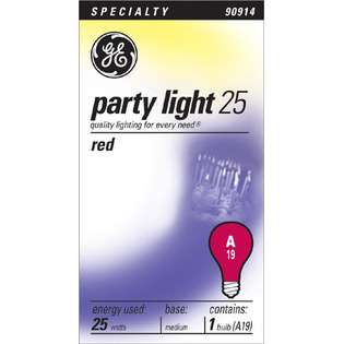   Lighting Ge Lighting 25 Watt Red Crystal Color Party Light Bulb 49727