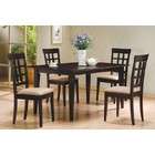  5pc casual dining table chairs set contemporary style cappuccino