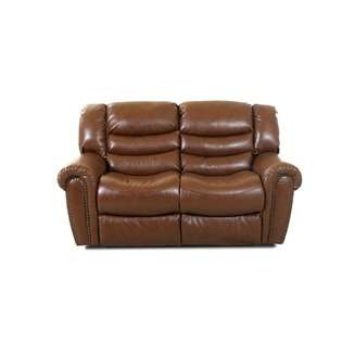 Klaussner Furniture Baskin Bonded Leather Reclining Loveseat at  