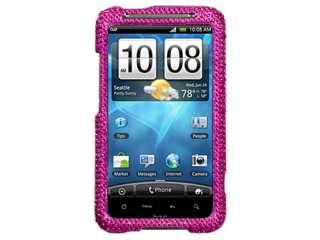 RHINESTONE BLING CASE COVER HTC INSPIRE 4G HOT PINK  