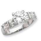 Jazzy Jewels Sterling Silver Clear CZ Irish Claddagh Ring (Size 6)