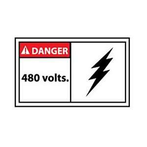 Graphic Machine Labels   Danger 480 Volts  Industrial 
