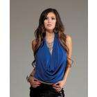 Forplay Inc. Forplay Club Metreon Halter Top w/Deep Plunging Cowl Neck 