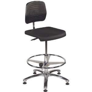 Standard Clean Room Chair with Adjustable Chrome Foot Ring and Padded 