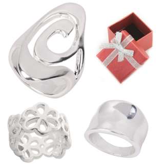 Modern Style Silver Plated Ring in Size 5 6 7 8 9 or 10  