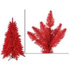Vickerman 10 Pre Lit Slim Red Ashley Spruce Artificial Christmas Tree 