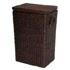 Oriental Furniture Rush Grass Laundry Basket in Red Brown