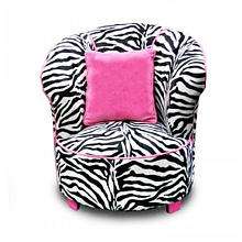   Chair   Zebra Stripes with Pink Pillow   Harmony Kids   BabiesRUs