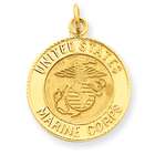 goldia 14k Gold U.S. Marine Corps Insignia Disc Pendant