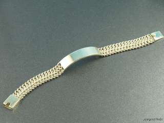   MEXICO 925 STERLING SILVER LARGE 8 7/8 INCH MANS ID BRACELET x  